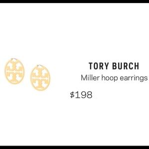 Tory Burch Miller Hoop Earrings NEW $198